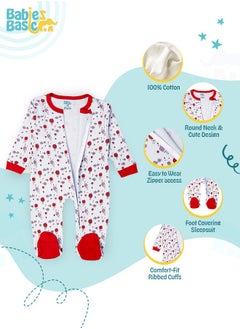 Babies Basic 100% Cotton Printed Long Sleeves Jumpsuit/Romper/Sleepsuit For Babies  - Image 5