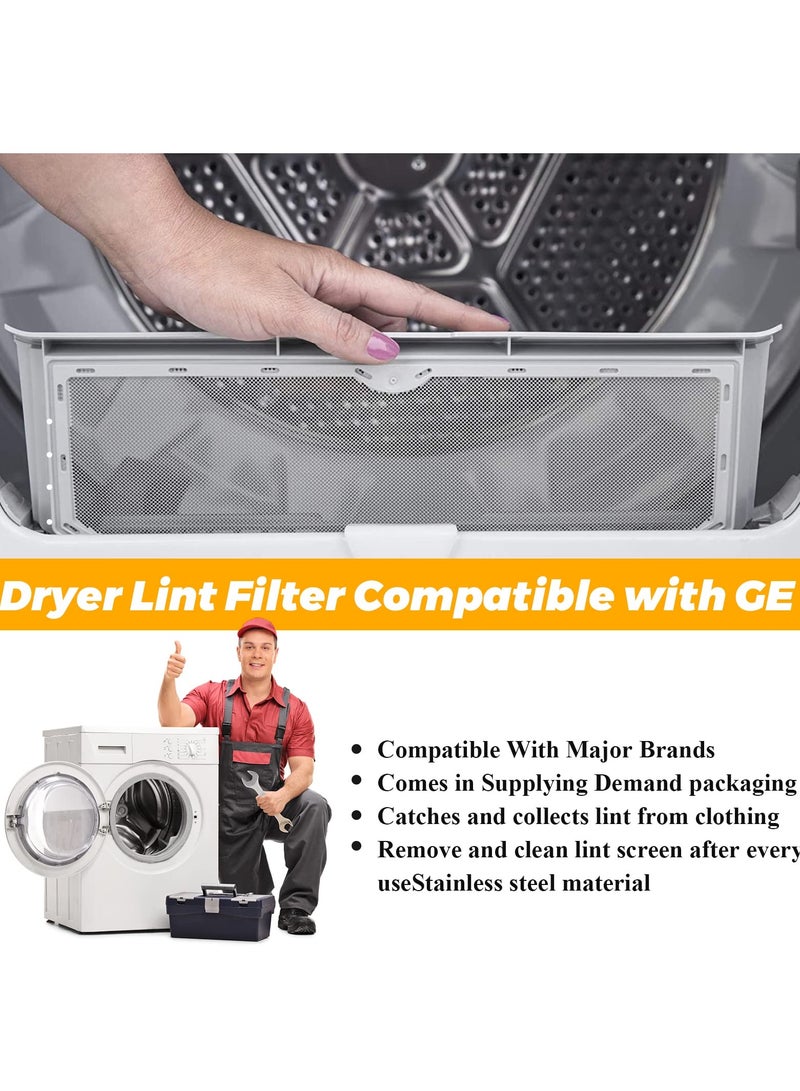 Excefore WE03X23881 Dryer Lint Filter with Cleaner Brush Stainless Steel Screen Compatible with GE Hotpoint Dryer AP6031713 PS11763056 EAP11763056 gtd33eask0ww gtx22eask0ww gtd65gbsj3ws gtd42easj2ww - Image 5