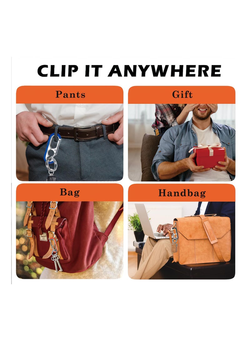 Excefore Bottle Opener Keychain, 6 Pcs Heavy Duty Keychain Double Keyrings Style Keychain Quick Release Key Chain for Men Women - Image 4