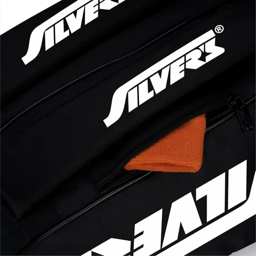 Silvers Silver`s Phantom Badminton Kit-Bag (Blue-Black)|Double Zipper|Bag with Front Zipper Pocket, Polyester - Image 4