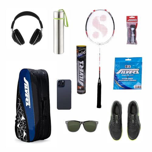 Silvers Silver`s Phantom Badminton Kit-Bag (Blue-Black)|Double Zipper|Bag with Front Zipper Pocket, Polyester - Image 5