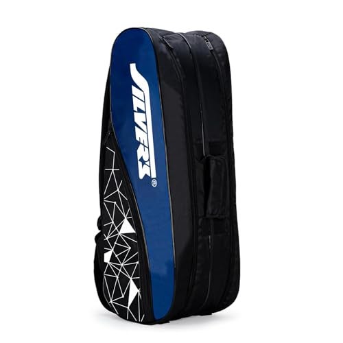 Silvers Silver`s Phantom Badminton Kit-Bag (Blue-Black)|Double Zipper|Bag with Front Zipper Pocket, Polyester - Image 2