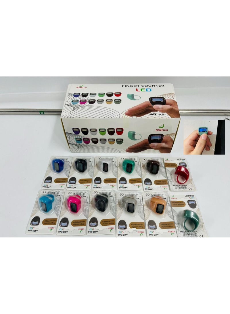 New version 12 Piece Electronic Digital Finger Counter Set Multi Colored 