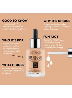 Catrice HD Liquid Coverage Foundation | High & Natural Coverage | Vegan & Cruelty Free (037 | Golden Beige) 