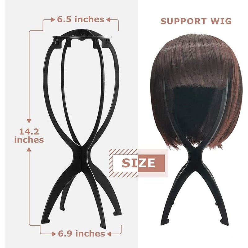 Dreamlover 2 Pack Short Wig Stands for Wigs, 14.2 Inches Portable Collapsible Wig Dryer, Durable Wig Holder, Travel Wig Stands (Black) - Image 3