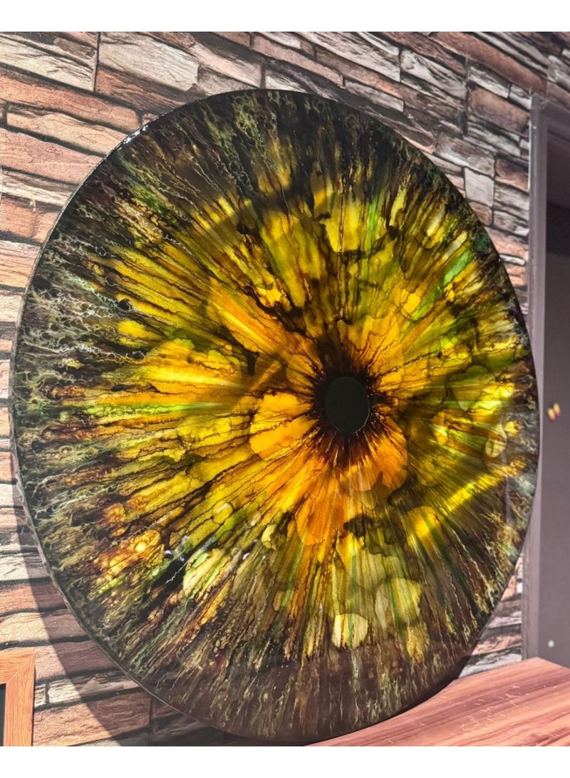 Iris Resin Art – Ink & Layered Detail Abstract Wall Painting on Canvas - Image 3