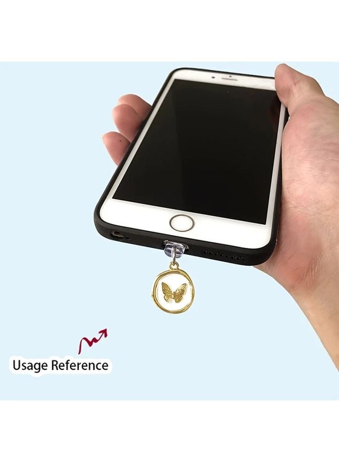 Type C Dust Plug Charms 8pcs Butterfly Star Flower Design For Phone Tablet - Image 4