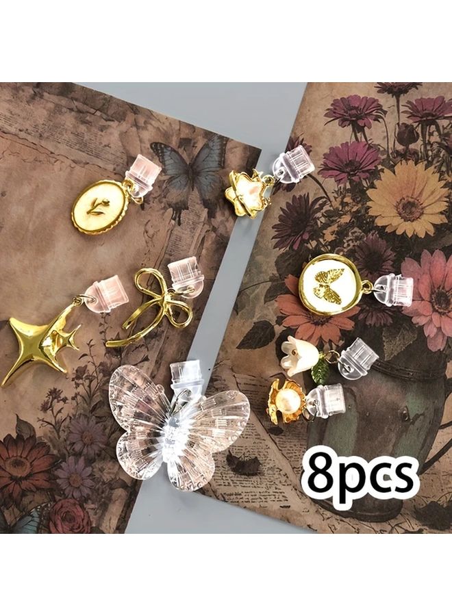 Type C Dust Plug Charms 8pcs Butterfly Star Flower Design For Phone Tablet - Image 1
