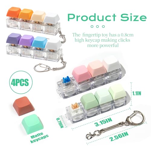 mintcaps 4Pcs Keyboard Fidget Toy Keyboard Fidget Keychain Cound Fidget Toys Clicker Fidget Toy Stress Relief Keyboard Fidget Clicker - Image 5