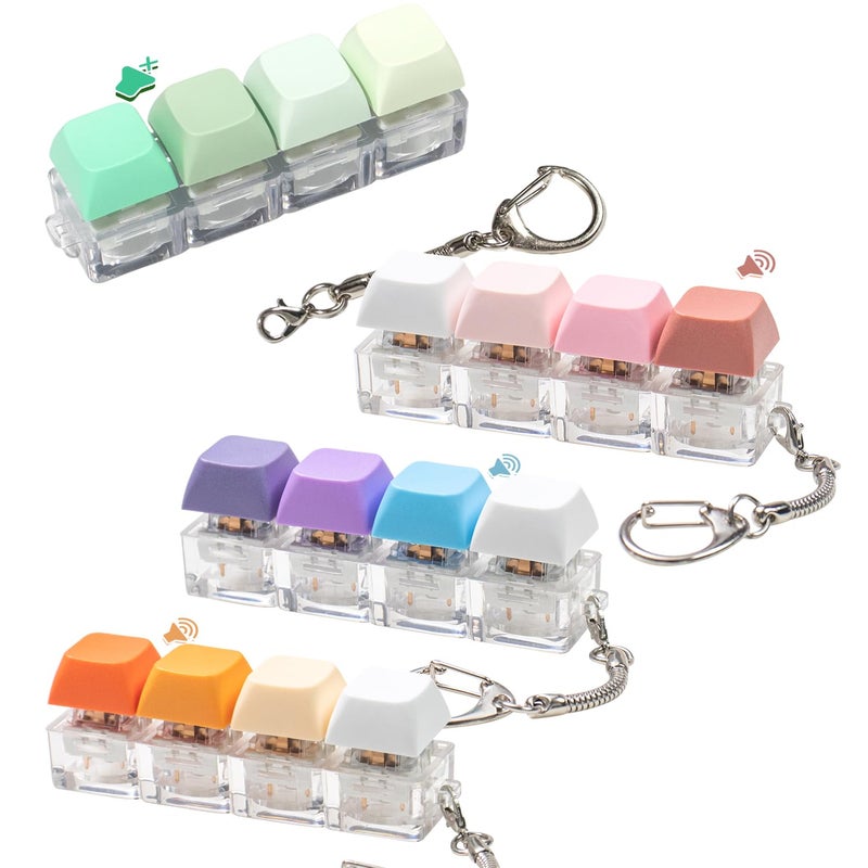 mintcaps 4Pcs Keyboard Fidget Toy Keyboard Fidget Keychain Cound Fidget Toys Clicker Fidget Toy Stress Relief Keyboard Fidget Clicker - Image 3