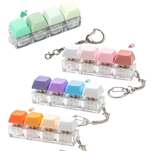 mintcaps 4Pcs Keyboard Fidget Toy Keyboard Fidget Keychain Cound Fidget Toys Clicker Fidget Toy Stress Relief Keyboard Fidget Clicker - Image 1
