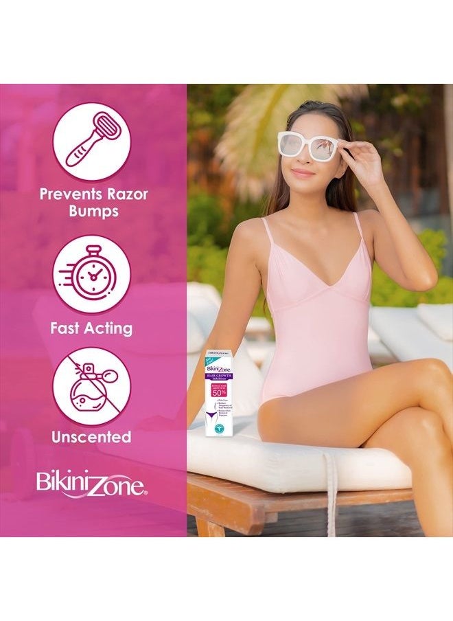 Bikini Zone - Hair Growth Inhibitor - Natural Hair Stop Growth Cream for Legs, Lips, Chin - Reduces Hair Density & Hair Length - Non-Irritating & Painless - Keeps Hair Away After Waxing & Shaving - Image 1