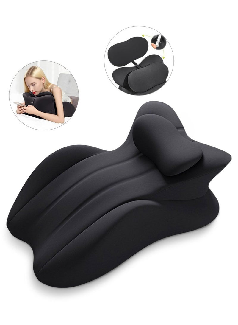 EzzySo وسادة ظهر مثلثة للراحة وسادة وضع الساق وسادة للزوجين للجلوس على السرير وسادة فوم ميموري لدعم الظهر وسادة قراءة للسرير والأرائك لتخفيف آلام الظهر والساق وحرقة المعدة ومكافحة الشخير - Image 1