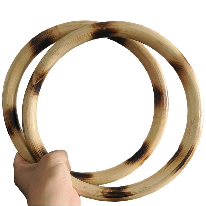ZooBoo Wing Chun Rattan Ring - Natural Wood Rings Wing Tsun Kung Fu Wrist Hand Strength Training Equipment Yewen Sau Sticky IP Man Siu Lum Kung Fu Rings - Rattan 9 inch (9 inch) - Image 3