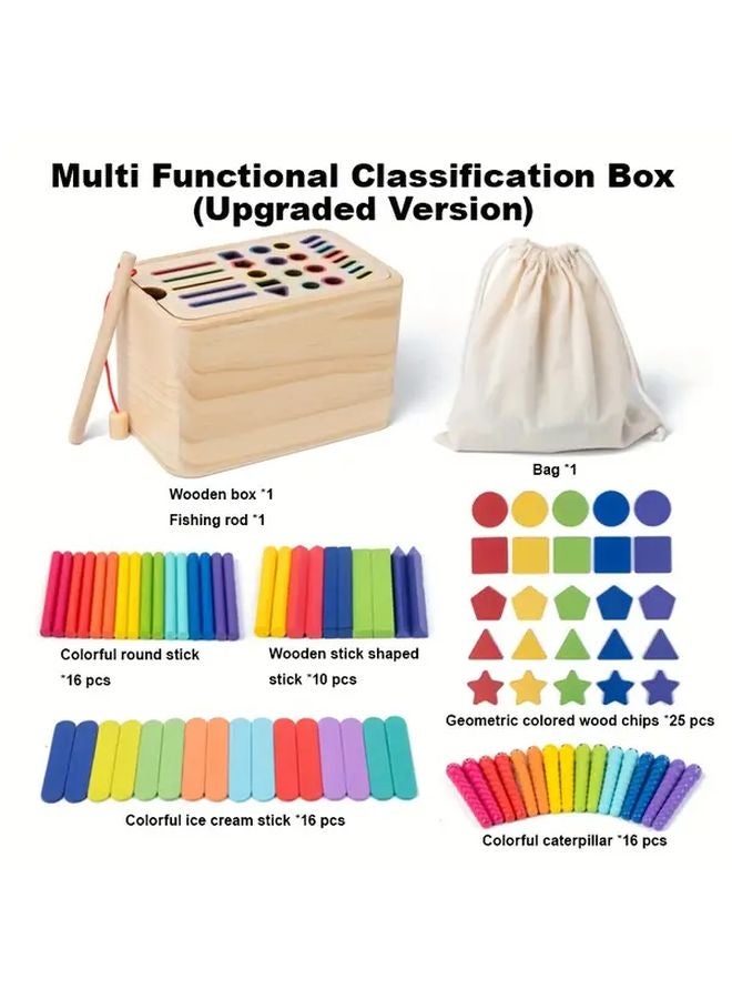 Upgraded Wooden Color Sorting Box Toy For Kids Fine Motor Skills Development - Image 1