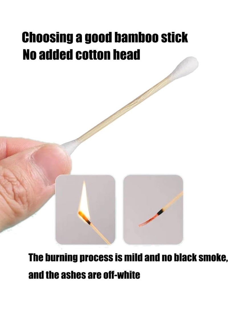 500 قطعة من أعواد القطن ذات النهايات المزدوجة المستديرة والمدببة والعصي الورقية القابلة للتحلل البيولوجي والمضادة للحساسية وأدوات العناية بالمكياج والجمال (أبيض) - Image 3