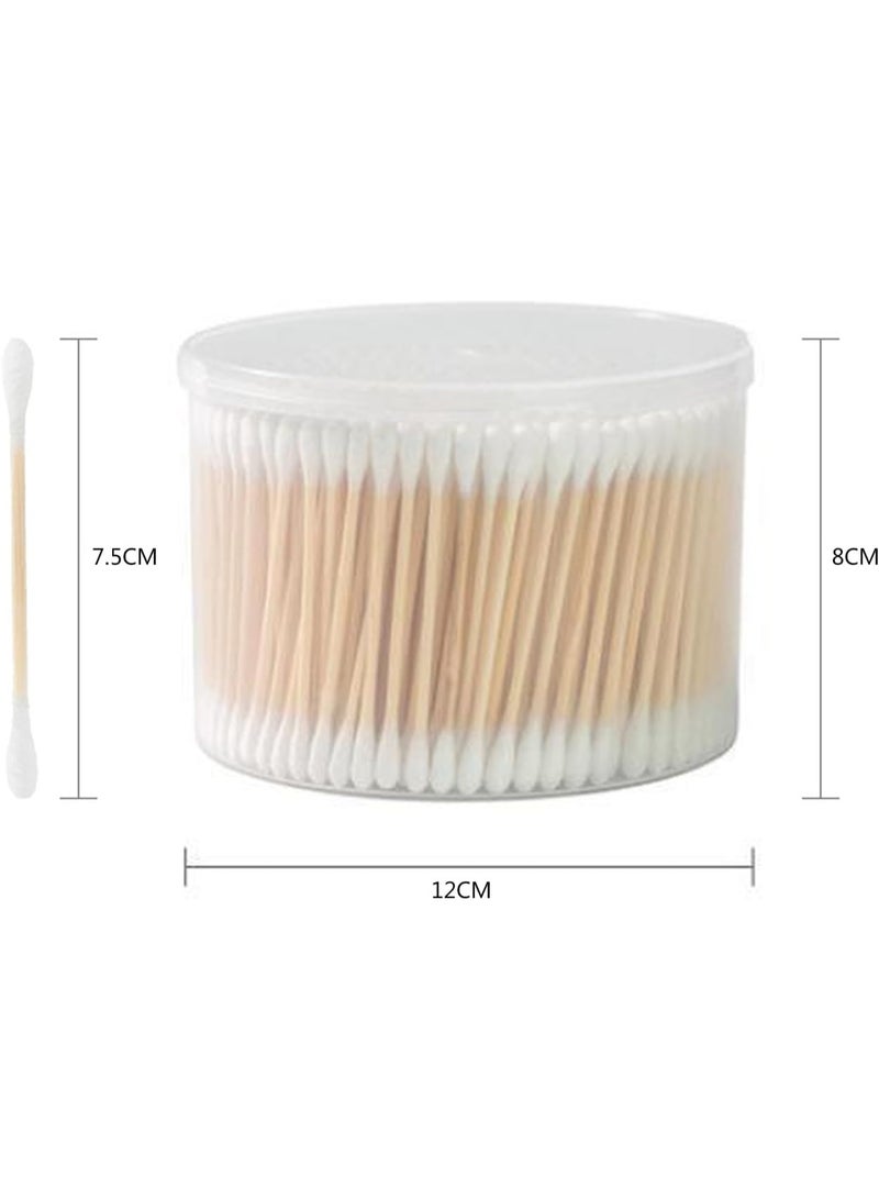 500 قطعة من أعواد القطن ذات النهايات المزدوجة المستديرة والمدببة والعصي الورقية القابلة للتحلل البيولوجي والمضادة للحساسية وأدوات العناية بالمكياج والجمال (أبيض) - Image 2