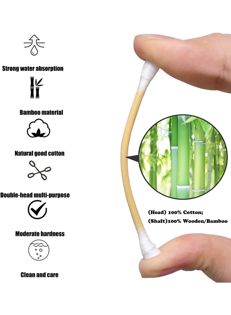 500 قطعة من أعواد القطن ذات النهايات المزدوجة المستديرة والمدببة والعصي الورقية القابلة للتحلل البيولوجي والمضادة للحساسية وأدوات العناية بالمكياج والجمال (أبيض) - Image 5