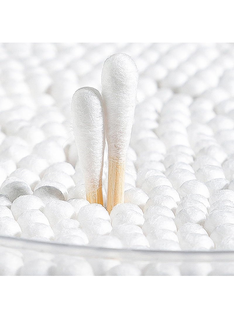 500 قطعة من أعواد القطن ذات النهايات المزدوجة المستديرة والمدببة والعصي الورقية القابلة للتحلل البيولوجي والمضادة للحساسية وأدوات العناية بالمكياج والجمال (أبيض) - Image 4