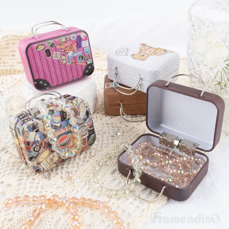 AUEAR صناديق حقائب السفر الصغيرة العتيقة AUEAR، 5 عبوات - Image 4