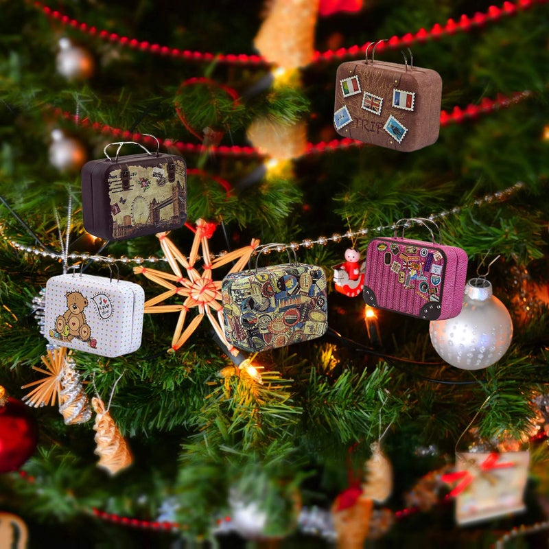 AUEAR صناديق حقائب السفر الصغيرة العتيقة AUEAR، 5 عبوات - Image 3