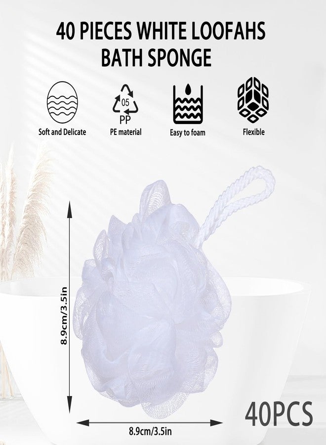JOUTYFOR 40 Pack Loofah Sponge Bath Sponge Shower Loofah Mesh Shower Ball Bath Pouf Wash Body Puff for Women Men - Image 2