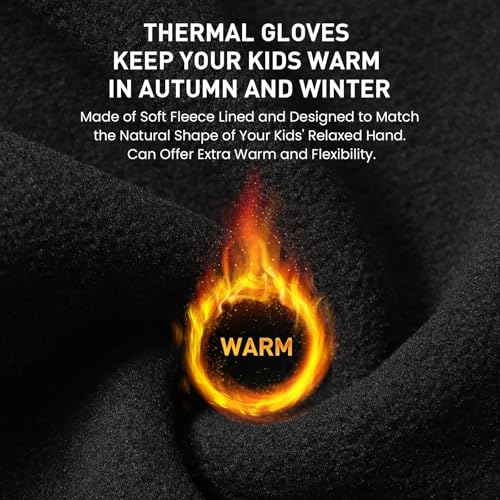 FINGER TEN Kids Winter Gloves Waterproof with Free Neck Warmer Boys Girls Touchscreen for Cold Weather Outdoor Sports (Blue, Large) - Image 3