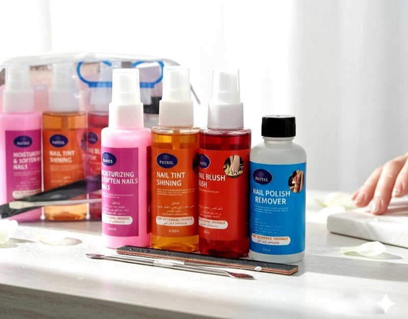 PASTEEL Dead skin Remover Around the Nails Softener and Moisturizer 60 ml Nail Polish Remover 60 ml Nail Polish Remover 60 ml Foot Spray 60 ml Cleaning Brushes and File. - Image 2