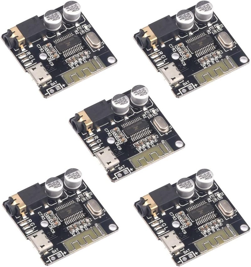 5 قطع من وحدة استقبال الصوت، Aideepen BT 5.0 مضخم صوت ستيريو 3.7-5V لوحة فك تشفير MP3 مضخم صوت للسيارة - Image 1