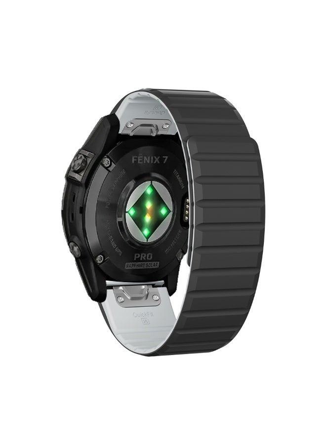 NIBEMINENT Garmin Sports Watch Dual Color Silicone Magnetic Loop Strap  - Image 3