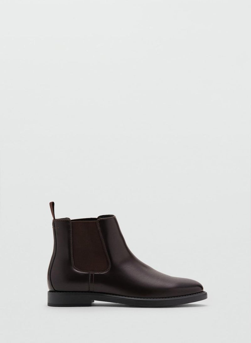 Mango Man Leather-effect chelsea ankle boots - Image 1