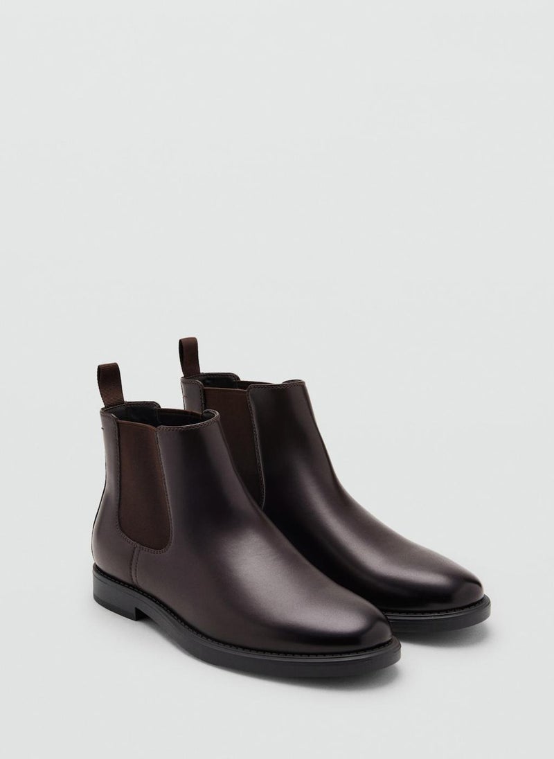Mango Man Leather-effect chelsea ankle boots - Image 2