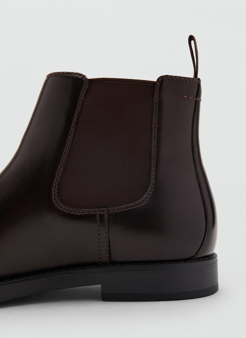 Mango Man Leather-effect chelsea ankle boots - Image 3