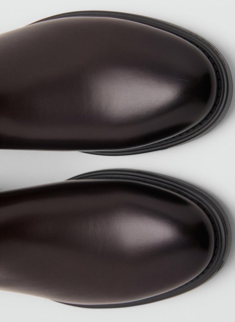 Mango Man Leather-effect chelsea ankle boots - Image 4