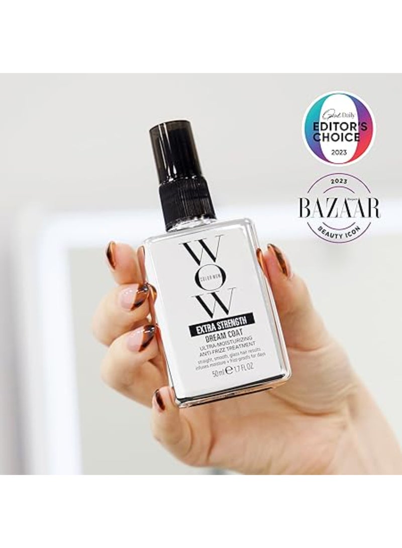 Color Wow - Extra Strength Dream Coat, Powerful, Ultra Moisturizing, Anti Humidity Treatment For Frizz Prone Hair, Glassy Smooth, Straight + Frizz Resistant Styles For Up To 3-4 Washes, 50Ml Travel Size - Image 1