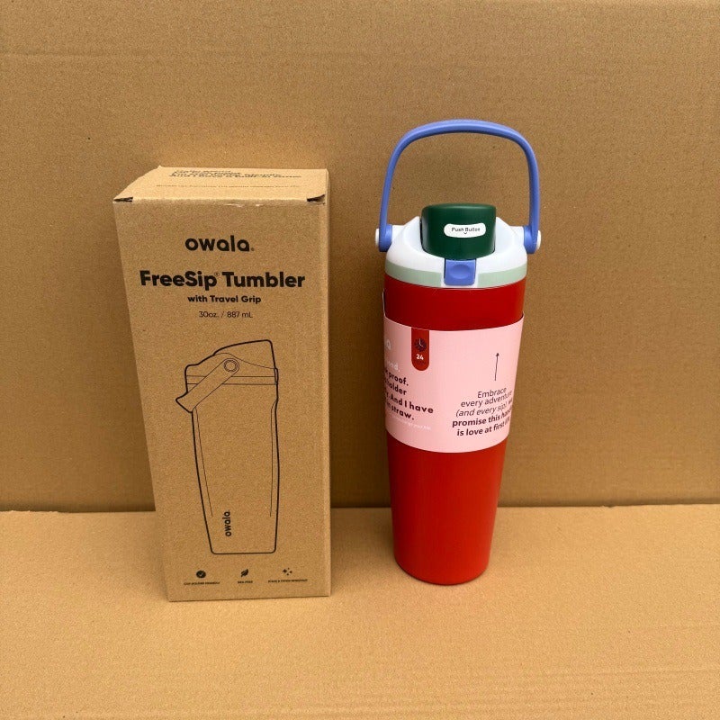 Owala Fruit Cup 304 Stainless Steel Insulated Water Bottle - Large Capacity, Portable Sports Cup with Dual Drinking Straw - Image 1