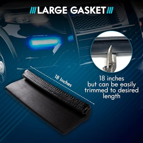 UBL 18 Inch Large Black Rubber Gasket for Light Bar - Eliminate Emergency Warning Visor Dash Stick Surface Mount Light - Windshield Flashback Guard (1) - Image 5
