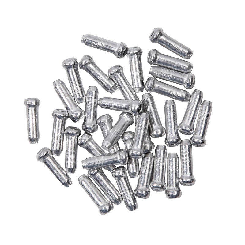 EACOZY Bike Cable End Caps, Alloy Crimps, Brake Cable End Tips for Road Mountain Bicycle, Silver, Pack of 100 - Image 1