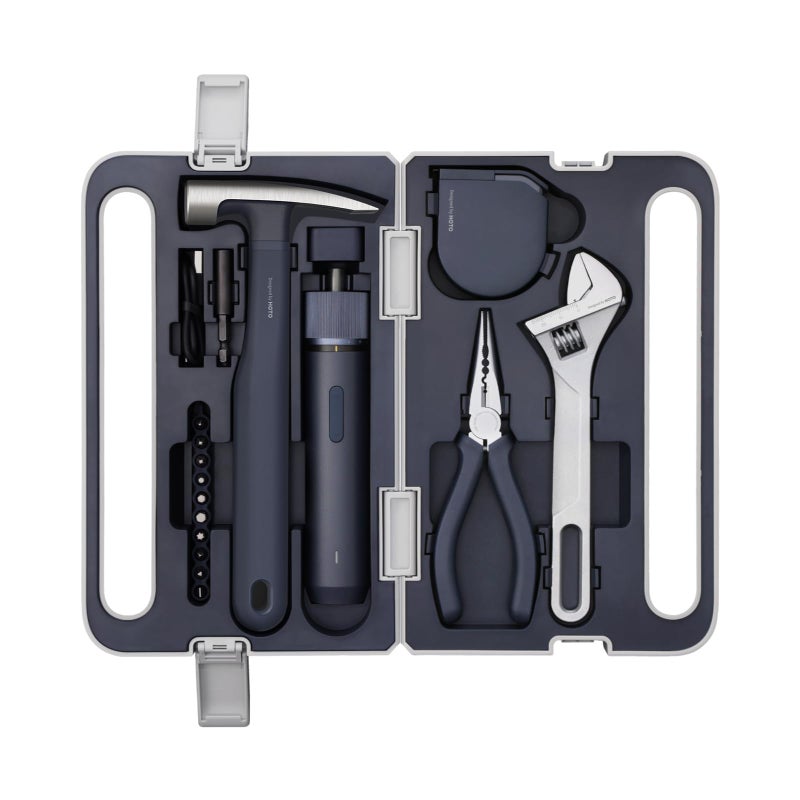 HOTO 18-Piece Tool Kit, Electric Screwdriver w/LED, 3 Torque, 10 Bits, Basic Home Tool Kit - Compact & Portable w/Hidden Buckle, Home Repair Set for DIY Projects/Dorm Repairs/Assembling - Image 1