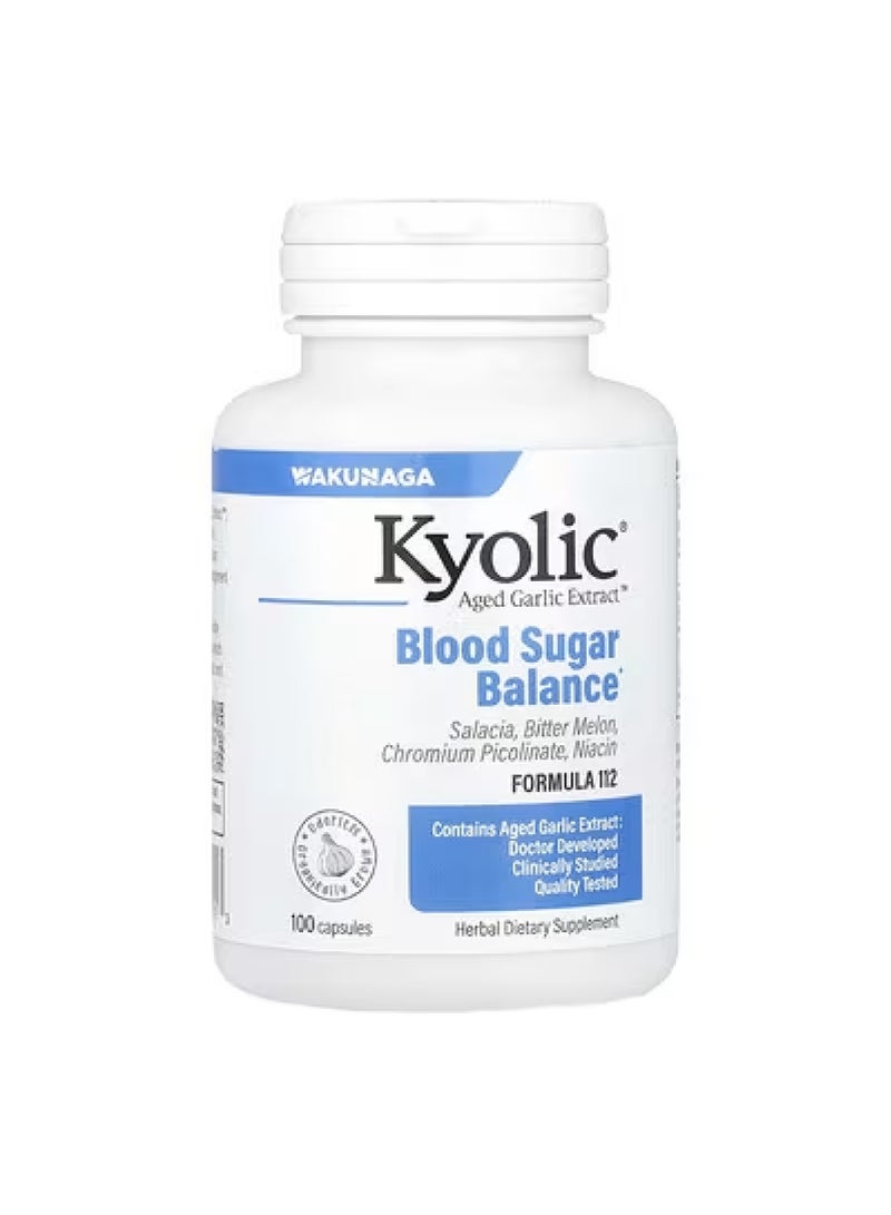 kyolic Aged Garlic Extract™, Blood Sugar Balance, Formula 112, 100 Capsules