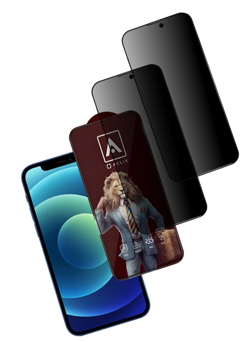 ACLIX 2 Pieces Antistatic ESD Dustproof Premium Quality High Definition Tempered Glass Screen Protector Designed For  iPhone 12 - Image 1