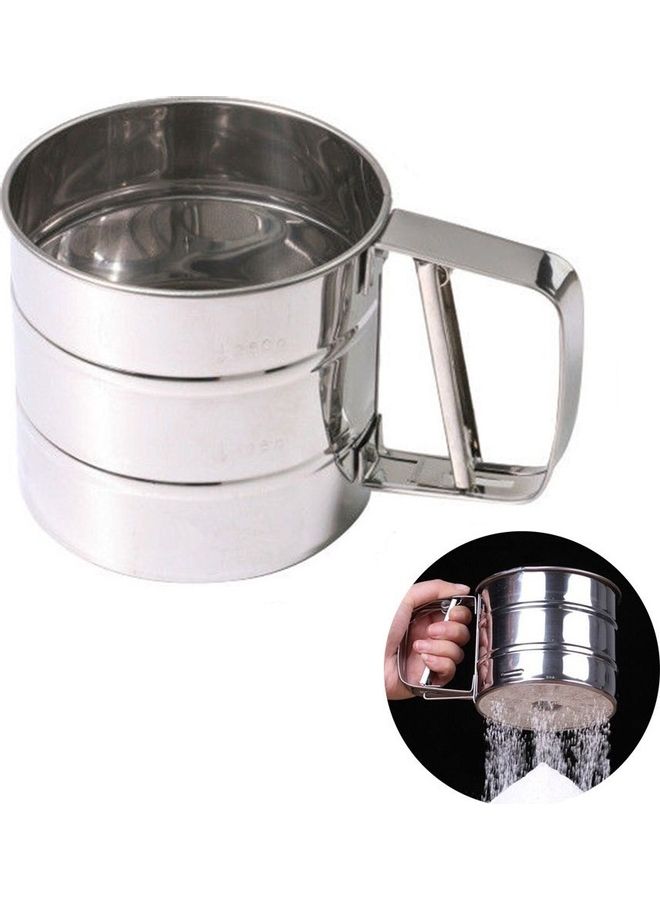 NIBEMINENT Stainless Steel Flour Sifter Silver - Image 1