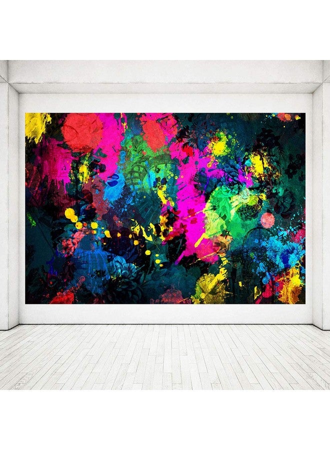 Graffiti Painting Photo Booth Backdrop Banner Abstract Retro Art Neon Glowing Birthday Party Decorations Studio Photography Background Props 7X5Ft