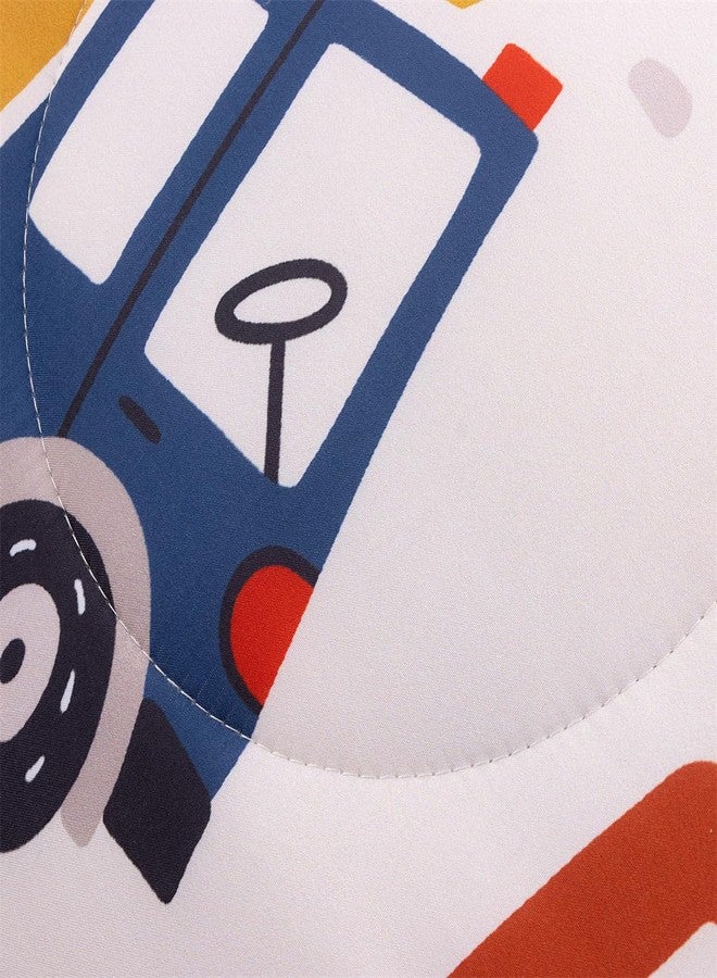 NTBED طقم لحاف مزدوج من خمس قطع من إن تي بيد، بتصميم شاحنات إطفاء وحفارات، مناسب للأولاد، مصنوع من ألياف دقيقة خفيفة الوزن. - Image 5