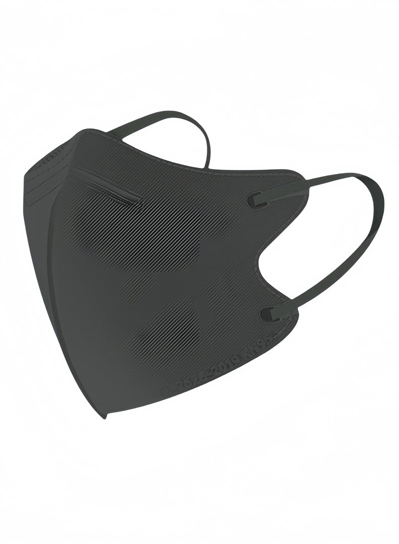 30 Pack 3D Disposable Adult Masks, 4-layer Meltblown Filter, with Elastic Earloops (Black, White, Green) - Image 3