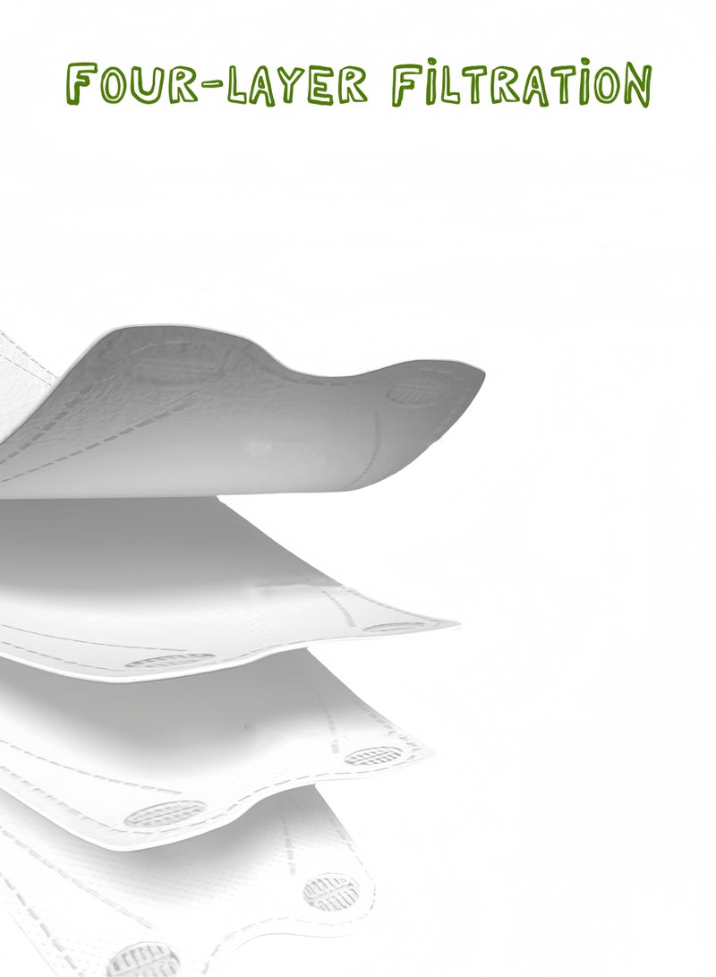 30 Pack 3D Disposable Adult Masks, 4-layer Meltblown Filter, with Elastic Earloops (Black, White, Green) - Image 5