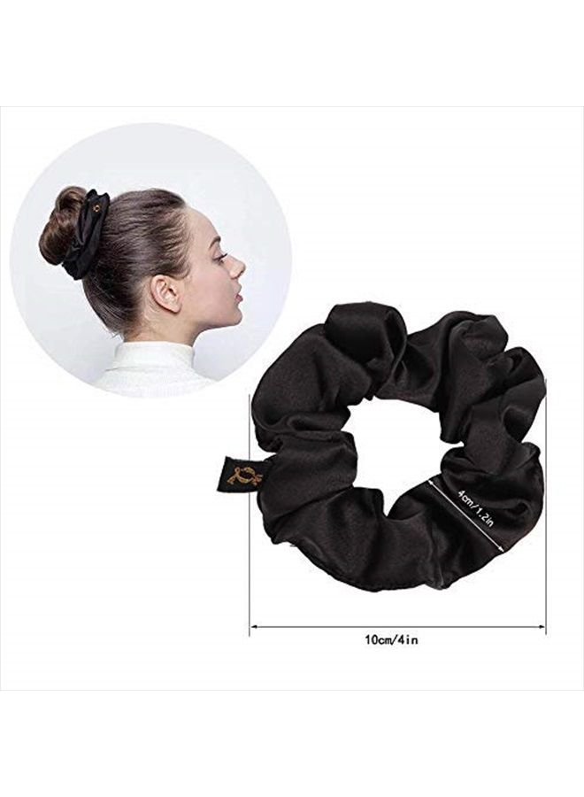 Ivyu Scrunchies Black Satin Silk Hair Ties - Women Hair Bands Scrunchy For Thick Curl Hair No Crease Hair Accessories Soft Ropes Ponytail Holder No Hurt Your Hair - Image 4