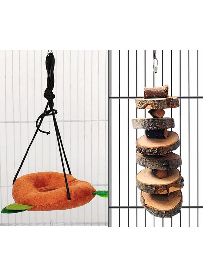 Hamiledyi 6 Pcs Hamster Hammock Small Animals Hanging Warm Bed House Organic Natural Apple Wood Chewing Stick Rat Cage Nest Accessories Toy Hanging Tunnel And Swing For Sugar Glider Small Hamsters Rat - Image 5