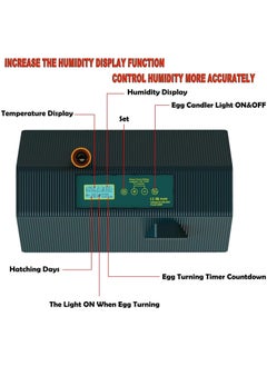 Egg Incubator, Incubators for 10 Hatching Eggs, With Automatic Egg Turning, Humidity and Temperature Control, Come with Egg Candler Incubator for Chicken Eggs Quail Duck, with LED light - pzsku/ZF7BDE75B60B7246E4CD6Z/45/_/1730270531/ecd27247-6e7d-4680-a9a6-d5dd6a46212e