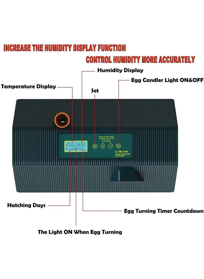 Generic - Egg Incubator, Incubators for 10 Hatching Eggs, With Automatic Egg Turning, Humidity and Temperature Control, Come with Egg Candler Incubator for Chicken Eggs Quail Duck, with LED light - Image 1